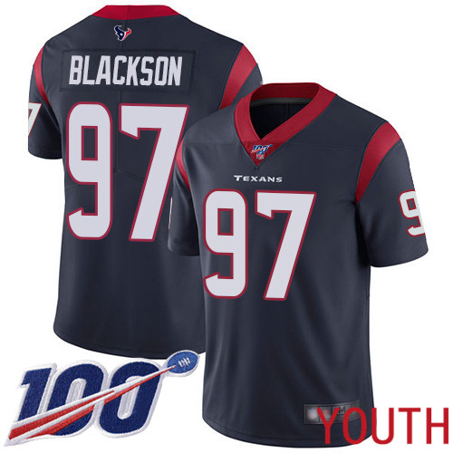 Houston Texans Limited Navy Blue Youth Angelo Blackson Home Jersey NFL Football 97 100th Season Vapor Untouchable
